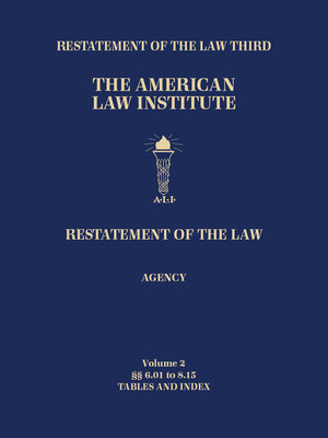 cover image of Restatement of the Law Third, Agency
